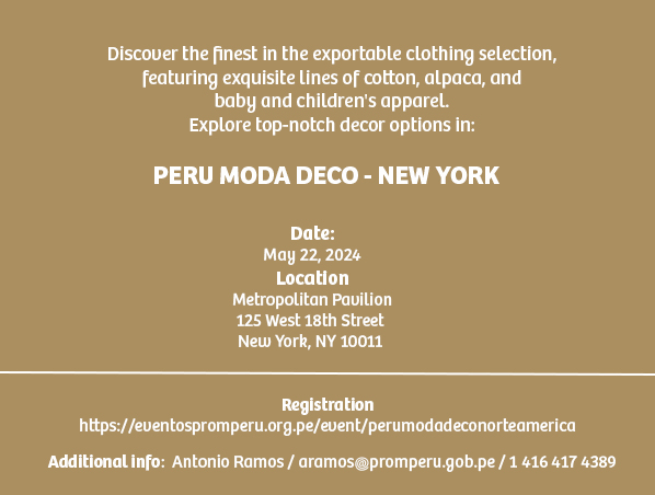 Peru Moda Deco New York 2024 - Invitation